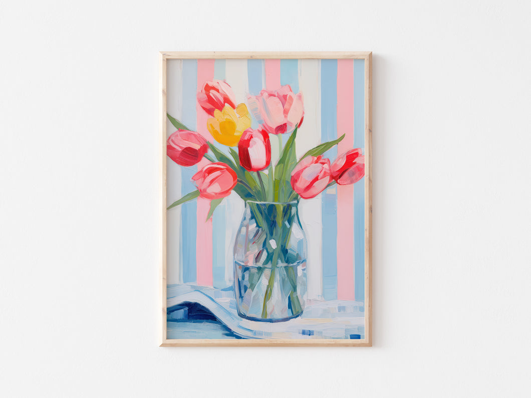 Pink Blue Tulips